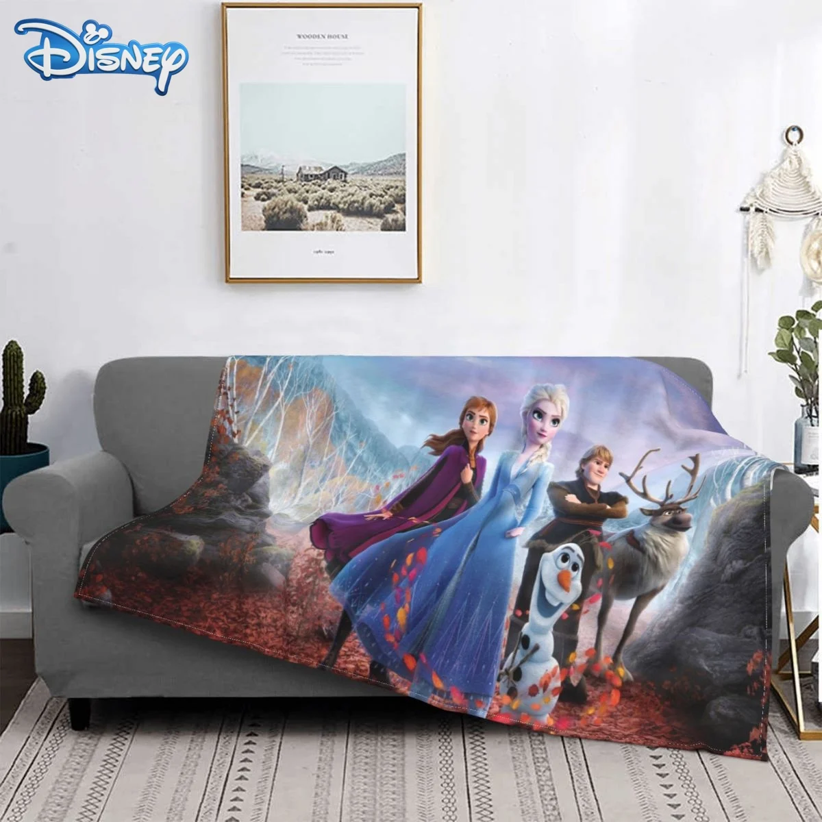 

Disney Frozen Cartoon Blanket Plush for Kids Adults Print warm Sherpa flannel Bedspread Blanket Throw for Sofa Bed Cover