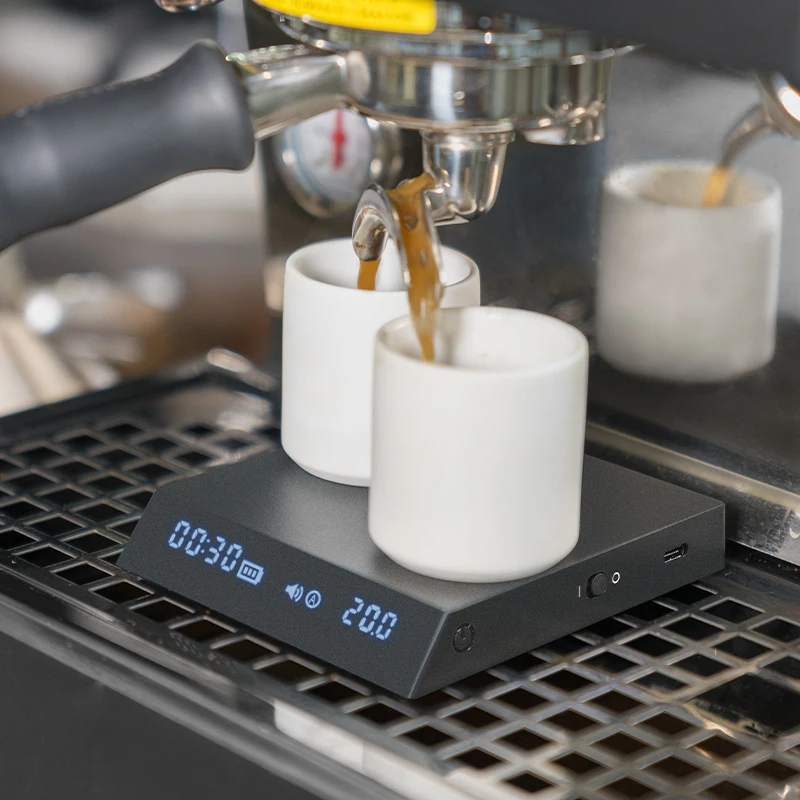 Timemore-b&aacute;scula electr&oacute;nica NANO Espresso con espejo negro, balanza de caf&eacute; de mano, pantalla LED, m&aacute;quina de caf&eacute; Digital, b&aacute;scula de caf&eacute; de cocina-2