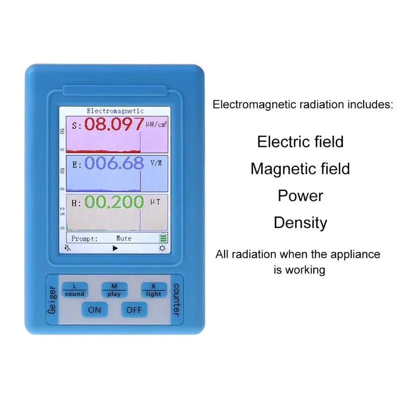 

Professional Electromagnetic Radiation Detector Dosimeter Monitor Radiation Tester EMF Meter BR-9A HX6C