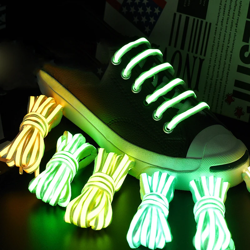 

5 Colors Semicircle Shoelaces Can Weave Bracelets Fluorescent Shoelace Men And Women Night run Sneakers Luminous Shoe Laces