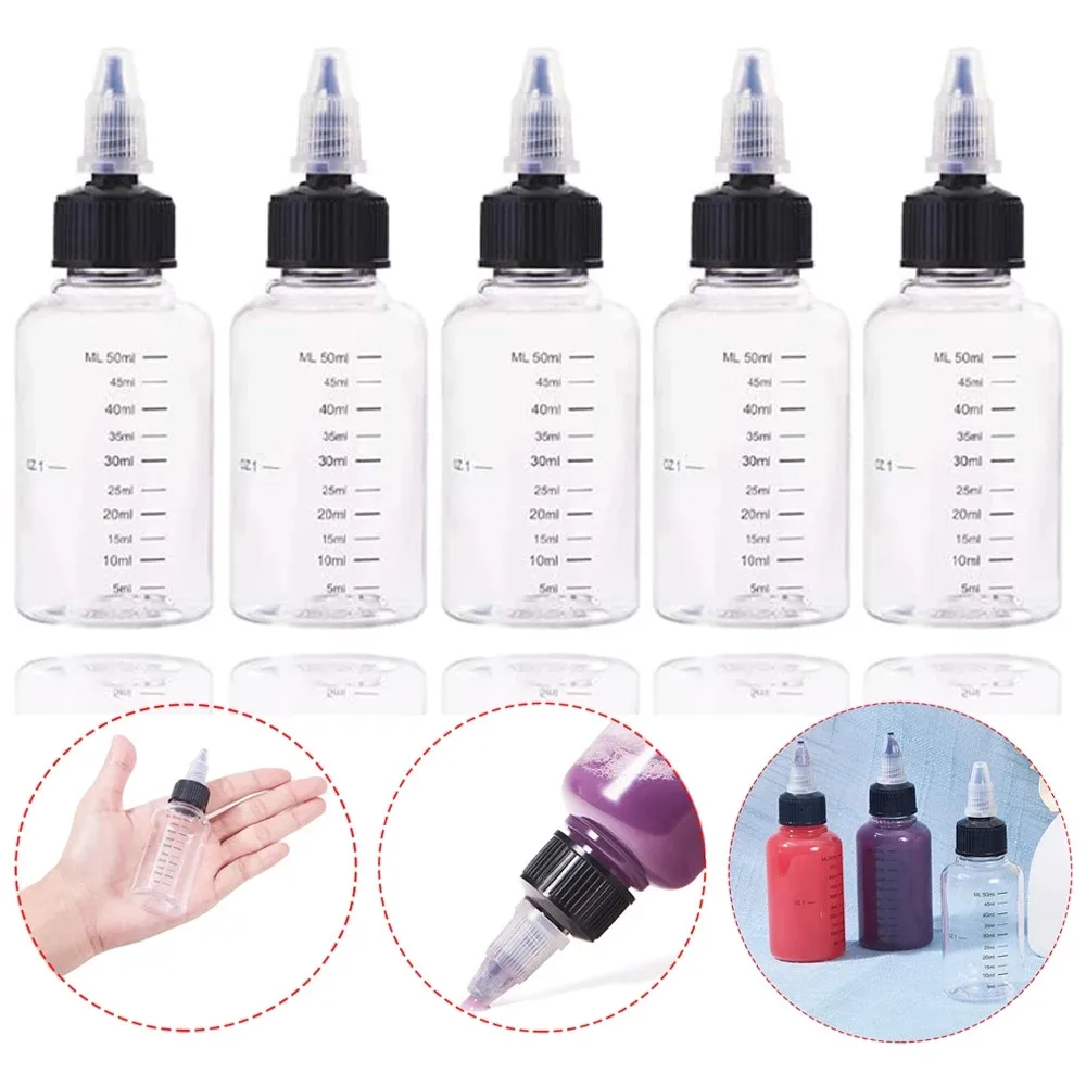

30ml/60ml/100ml/120ml/250ml Plastic Pet Refillable Bottle Oil Liquid Dropper Bottles Twist Top Cap Tattoo Pigment Ink Containers