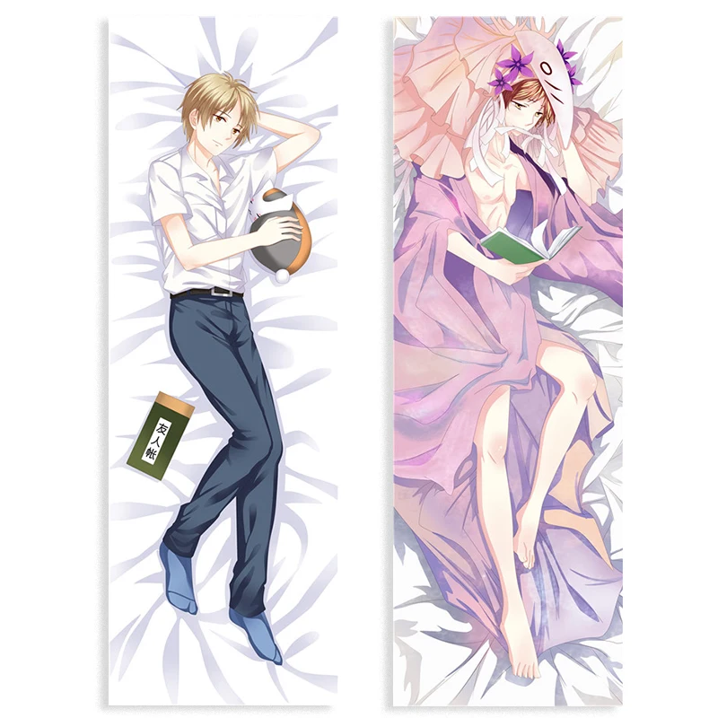 

New Natsume's Book of Friends Long Pillow Case Cosplay Natsume Cushion Cover Hugging Body Peach Skin Pillowcase fashion Printed