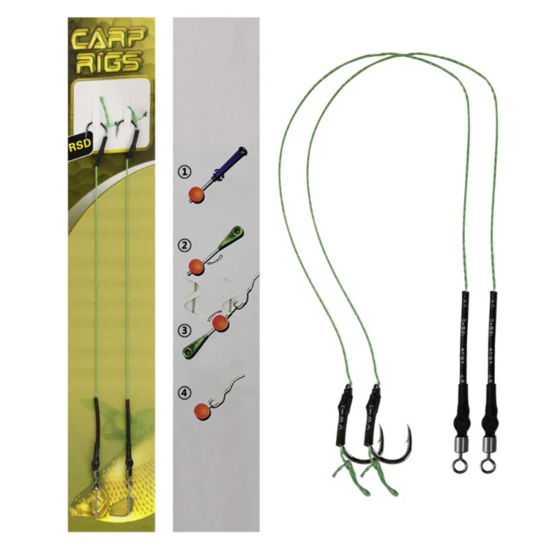 2 шт./компл. углеродистая сталь рыболовный крючок Карп Рыболовная наилучшая леска