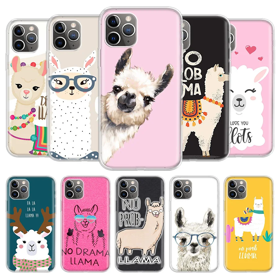 Чехол для телефона с ламой-ламой и альпаками iPhone 13 12 11 Pro 7 6X8 6S Plus XS MAX + XR Mini SE |