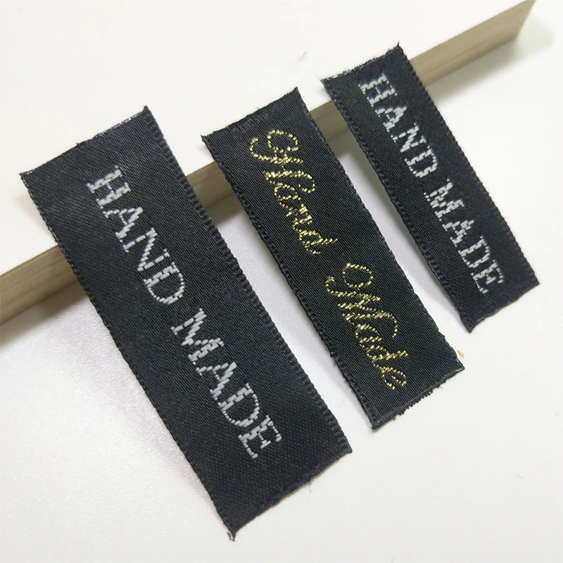 100 шт красный хлопковые тканые бирки ручной работы с буквенным рисунком Шлепанцы