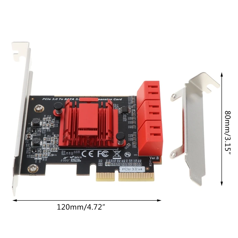 

A5KA PCIE SATA 3.0 PCI-E SATA Card PCI E PCI Express SATA Controller 6-Ports SATA3 PCIE X4 Expansion Card ASM1166 chip