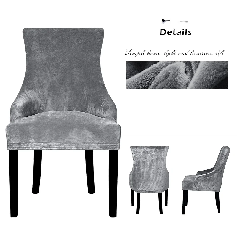 Velvet Fabric European Style Chair Cover Sloping Arm Big Size Wing Back King Covers Seat Washable Removable | Дом и сад