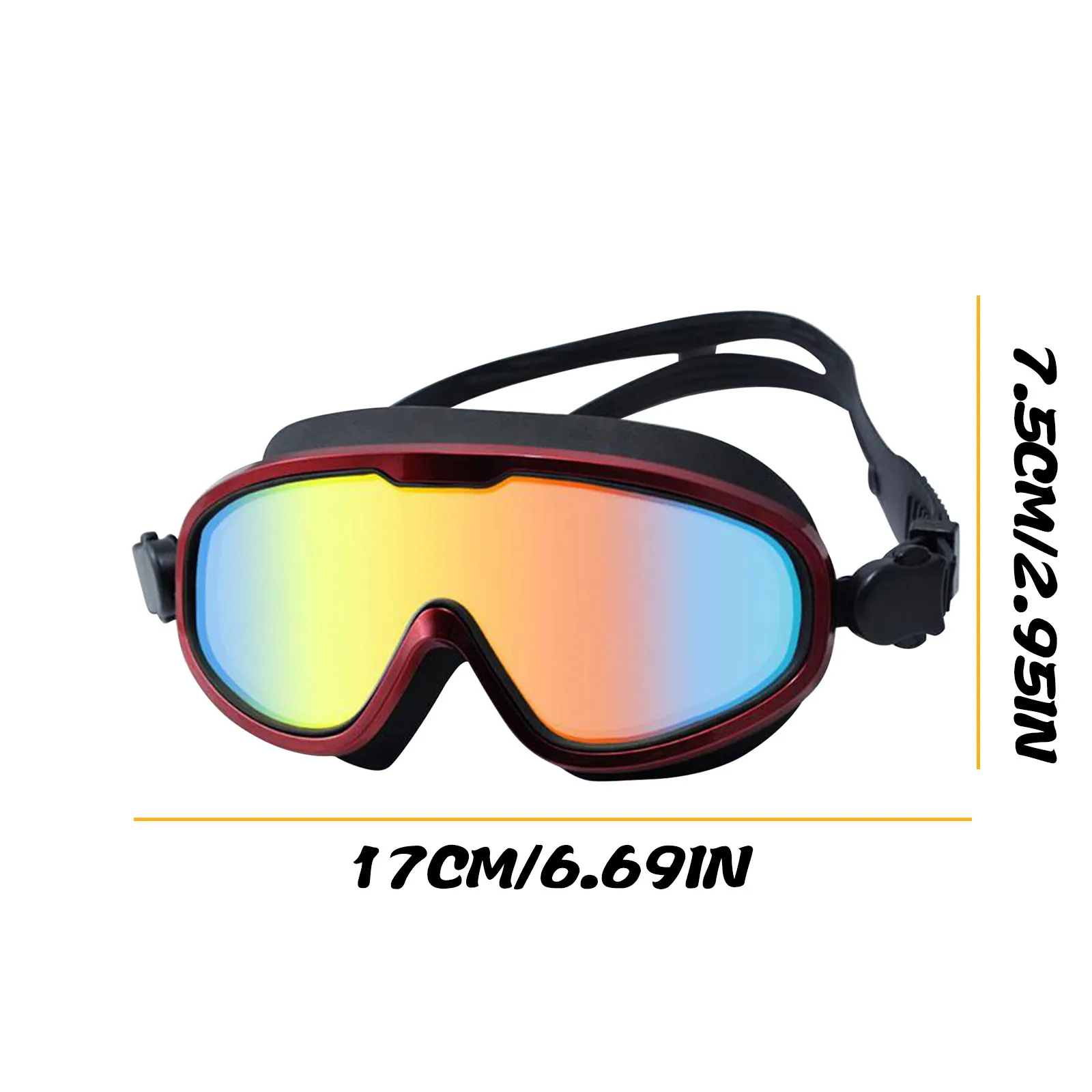 

Adult Anti-fog Goggles Big Frame Hd Waterproof And Anti-fog Goggles Electroplate Clear Goggles Anti-fog Uv Silicone Glasses D4