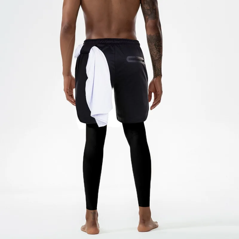 Для мужчин 2 1 джоггеры Шорты телефон безопасности карманами 2020 Весна Высокое