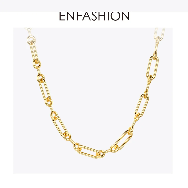 Модные ожерелья цепочки ENFASHION золотого цвета ожерелье чокер женская бижутерия 2020