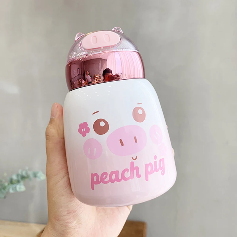 Милый термос бутылка для кофе с кружкой маленькая чашка из нержавеющей стали