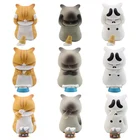 Фигурка кошки, 9 шт.компл., фигурка кошки, игрушки, кавайный огорченный котенок, миниатюрная фигурка животного, украшение для дома, подарки для детей, коллекционные куклы