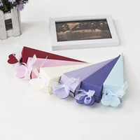 50pcs cones favour gift box long triangles shape sweet candy box for wedding birthday party sale candy gift boxes bags