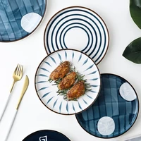 ceramic plate dinner dishes utensils japanese style hand painted steak western food plate fruit disc dessert plate tableware