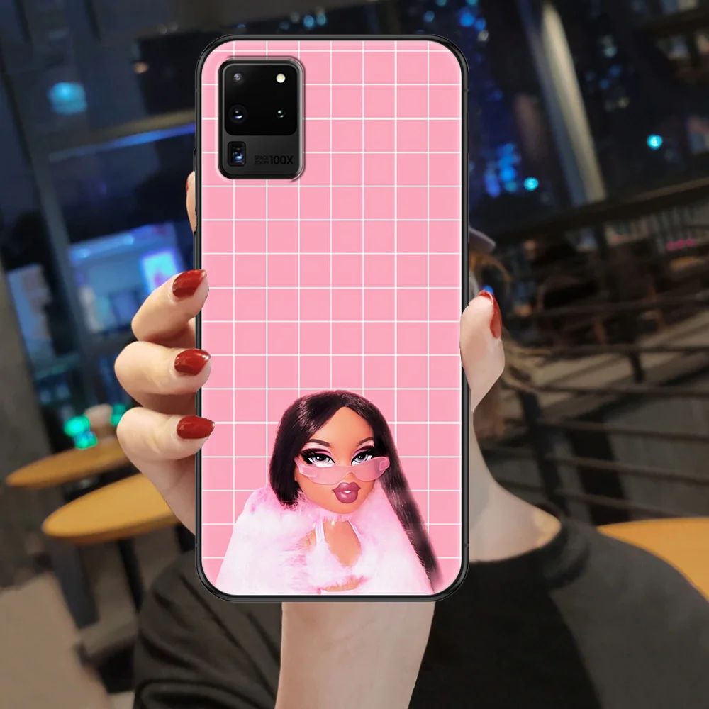 

Lovely Bratz Cute Doll Fashion Phone case For Samsung Galaxy Note 4 8 9 10 20 S8 S9 S10 S10E S20 Plus UITRA Ultra black 3D back