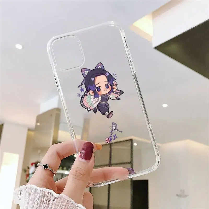 

Demon Slayer Kimetsu No Yaiba Phone Case Transparent for iPhone 11 12 mini pro XS MAX 8 7 6 6S Plus X 5S SE 2020 XR