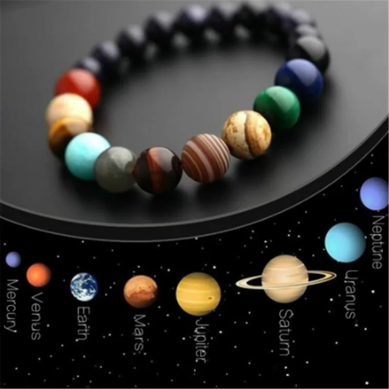 Универсальный браслет ручной работы Guardian Star Blue Sand Stone Eight Planets Sky Starlight Galaxy для