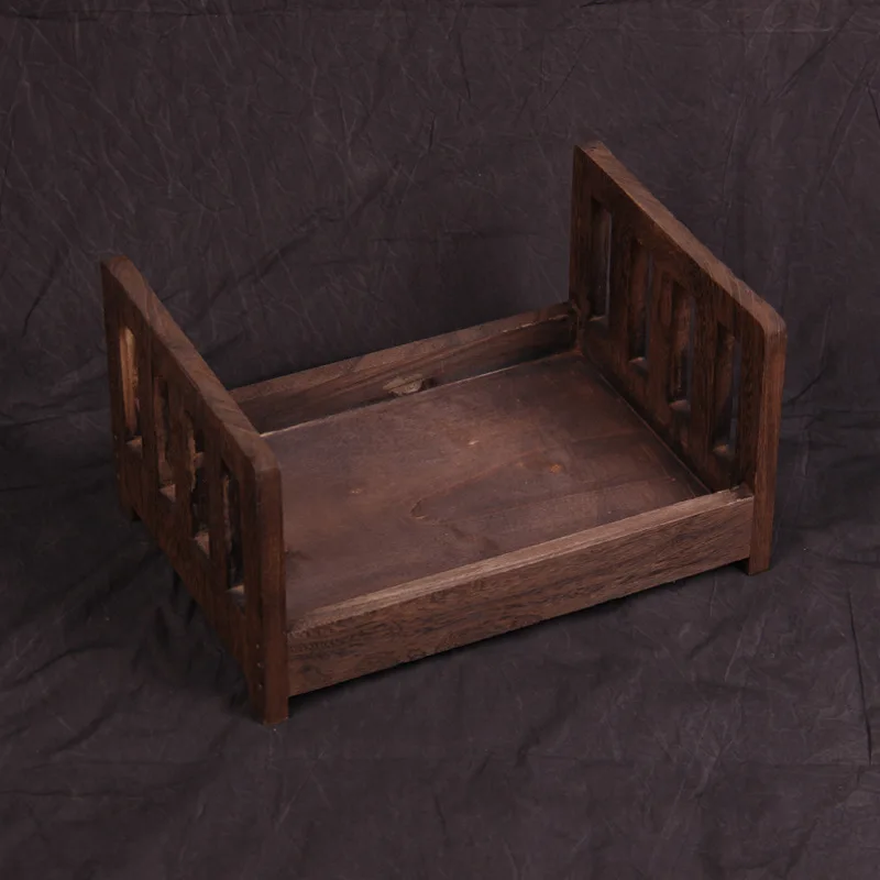 

Baby Wooden Bed Gift Photo Prop Posing Portable Durable Photography Shotting AS99
