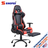 %e3%80%90us warehouse%e3%80%91high back swivel chair racing gaming chair office chair with footrest tier black red