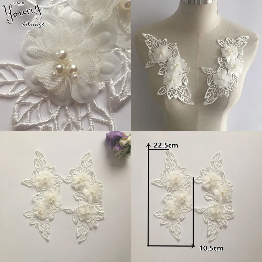 Новое поступление белый кружевной воротник с вышивкой отделка из АБС-пластика