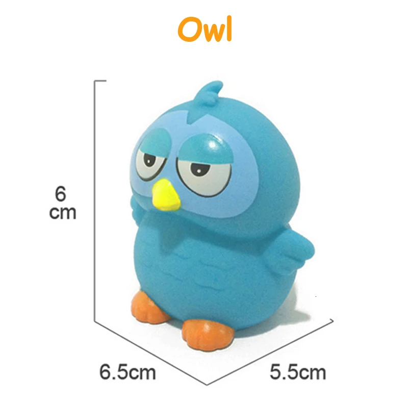 owl 1 шт. детские игрушки для ванной мягкие резиновые утки сжимаемые звук поплавок животные ванная комната игрушки для плавания для детей мальчиков и девочек - Цвет: owl