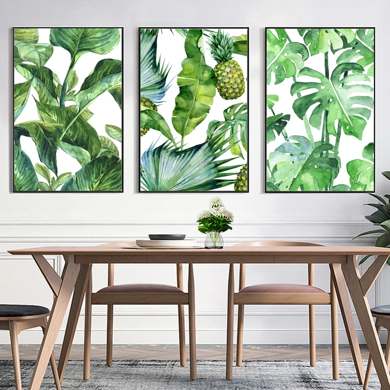 Скандинавский спрей цвет ананас Зеленый завод холст картина настенные картины