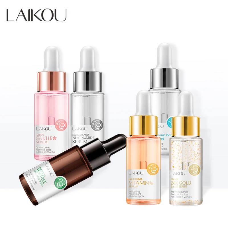 

5 Color Hyaluronic Acid Cherry Blossom Vitamin C nicotinamide Tea Tree Strong Hyaluronic Acid Anti-wrink Face Serum