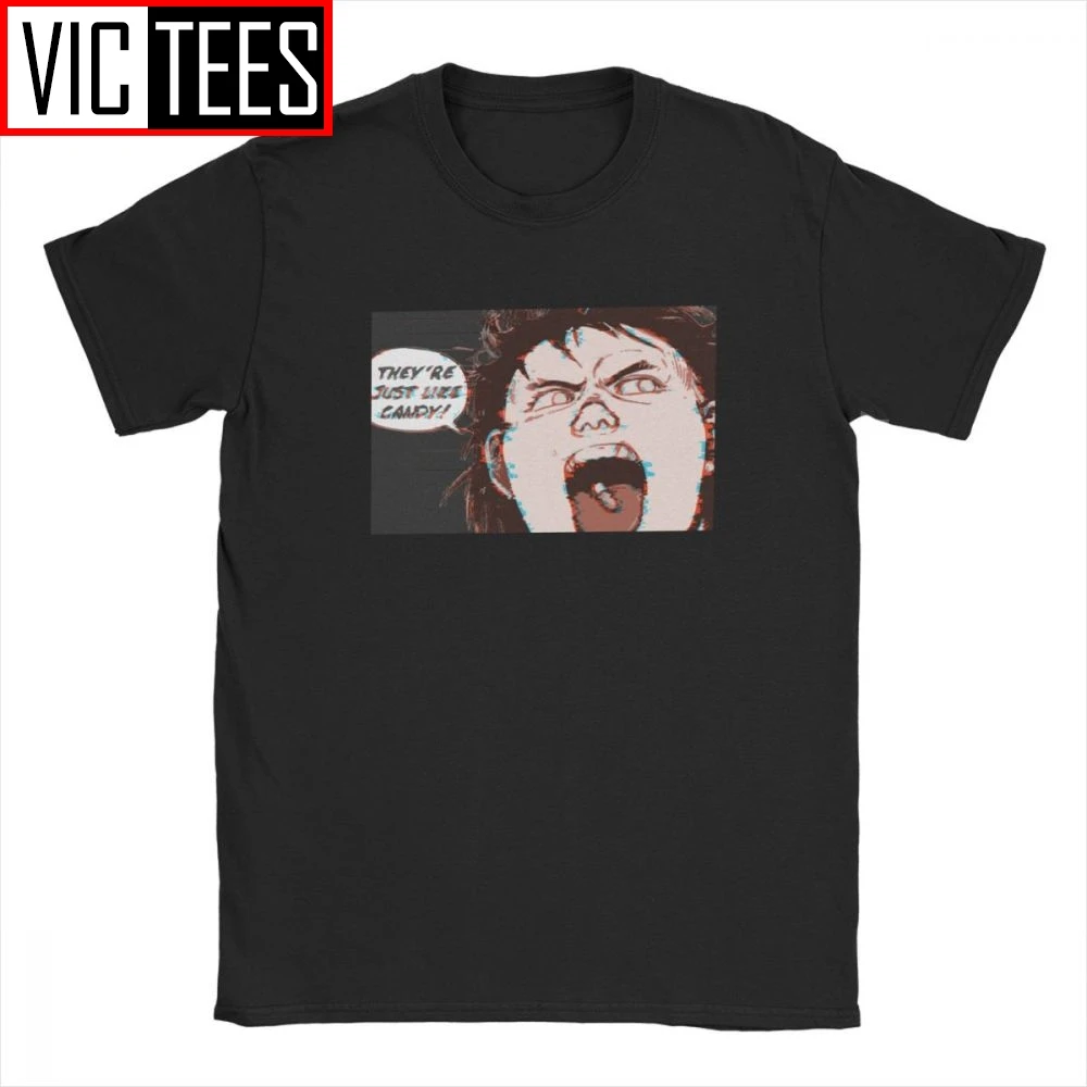 Футболка мужская оверсайз из хлопка с принтом они просто как конфеты и глитч |