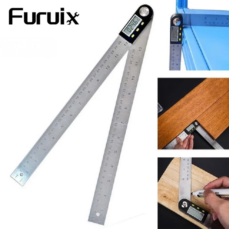 

300mm 12inch Digital protractor Angle ruler 200mm 8inch angle Finder Meter Stainless Steel 360 degree goniometer inclinometer