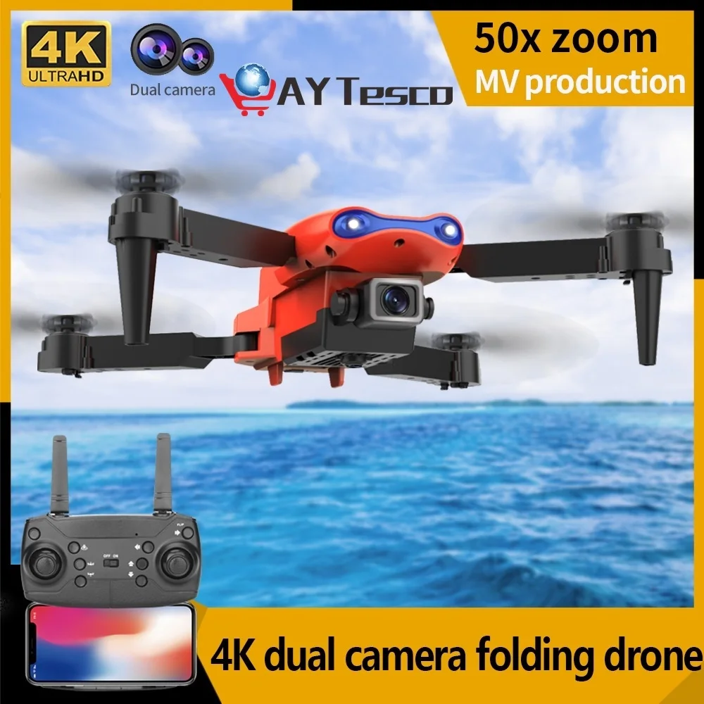 

K3 RC Drone With Camera 4K HD Dual-lens Foldable Quadcopte Smart Height Fix RC Helicopter Trajectory Flight RC Airplane Dron Toy