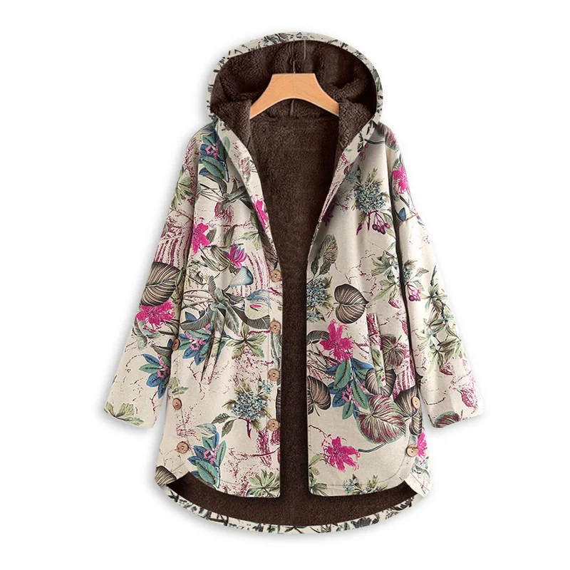 

Winter Jacket Women 2021 New Navy Blue Rose Red Orange Plus Size 5XL Loose Printing Fashion Casual Keep Warm Hooded Coat GH571