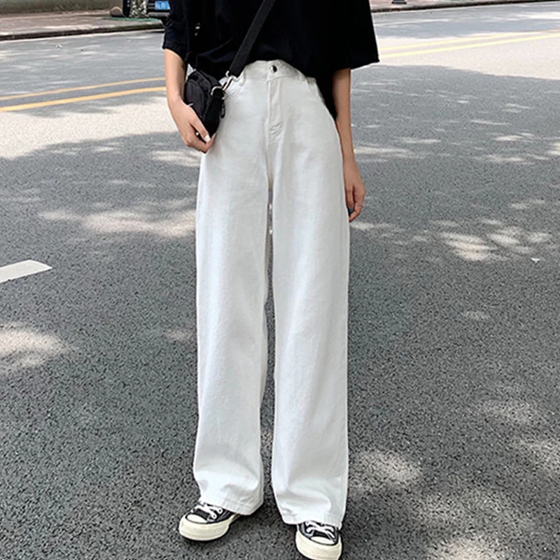 

Limiguyue Korean Style Women Jeans Spring Cotton Denim Jeans High Waist Simple Classic Girls Straight Pants Y2k Trouser K460
