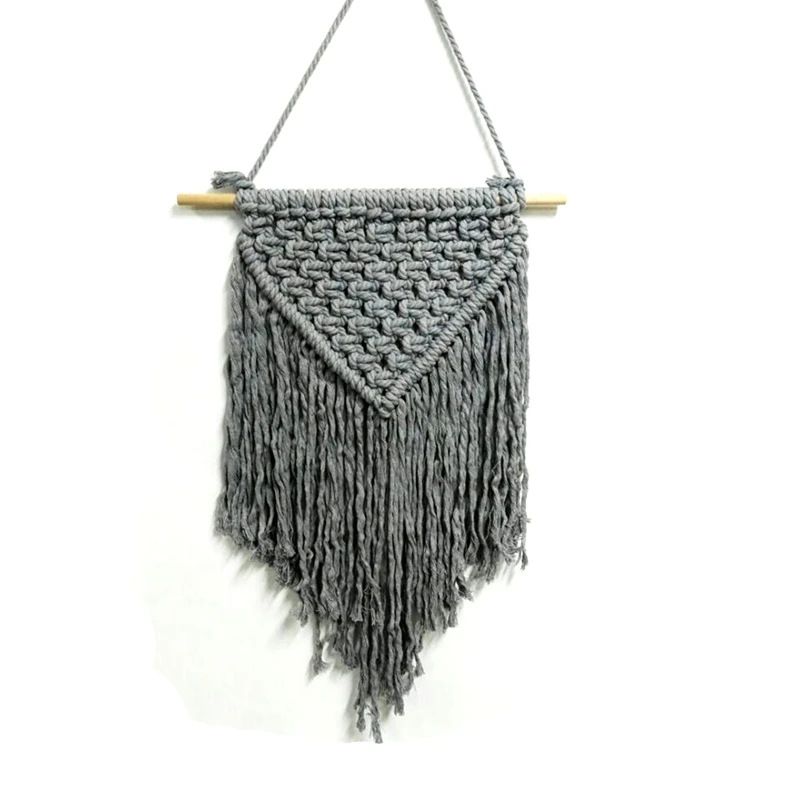 

Простой хлопковый Тканый гобелен, украшение для стен в скандинавском стиле, украшение для дома ручной работы, богемное плетение