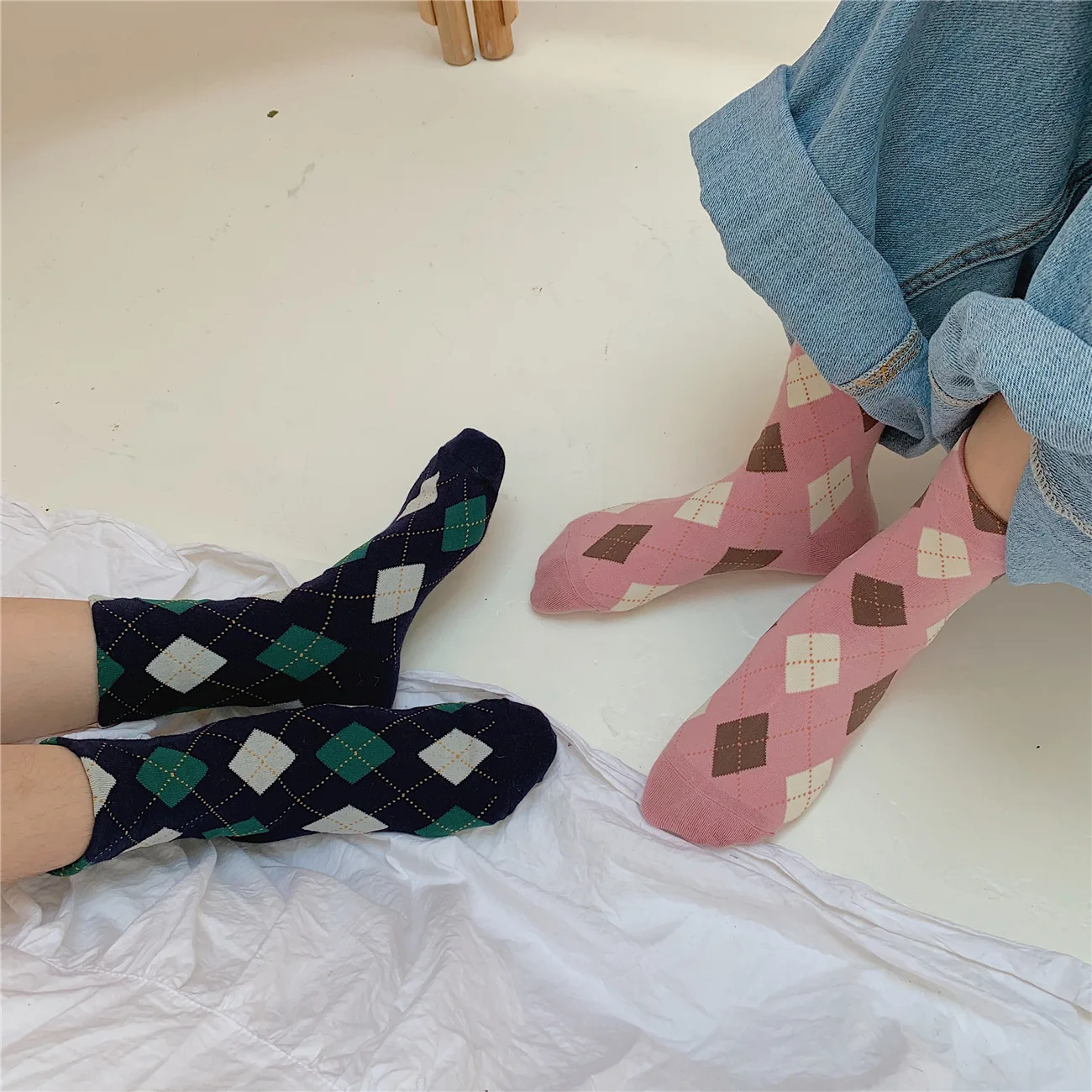 

Популярные Модные женские носки в клетку с принтом, Осень-зима, милые японские носки Kawaii для женщин, винтажная уличная одежда в стиле Харадз...