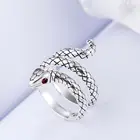 Женское кольцо с красным кристаллом, регулируемое кольцо в стиле Король-кобра, ювелирное украшение для свадьбы