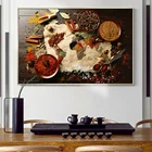 Картина-Пазл специи на холсте, карта мира, кухонный декор, Настенный декор, плакат и принты еды для столовой