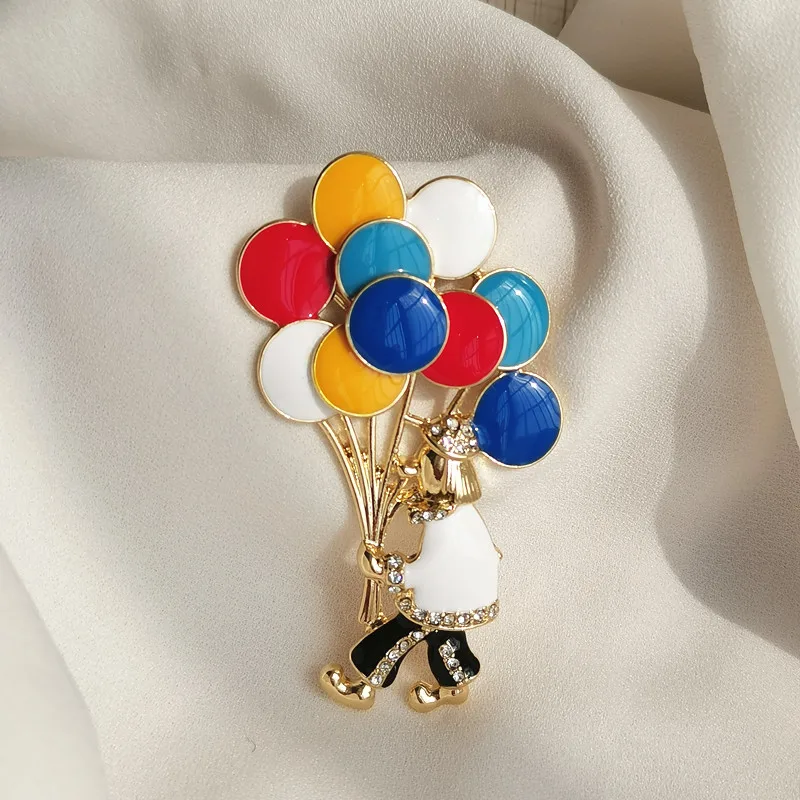 

European circus clown enamel brooch vintage corsage coat pin