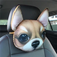 newest lovely 3d printed animals face car headrest pillowcase neck auto travel rest supplies without filler