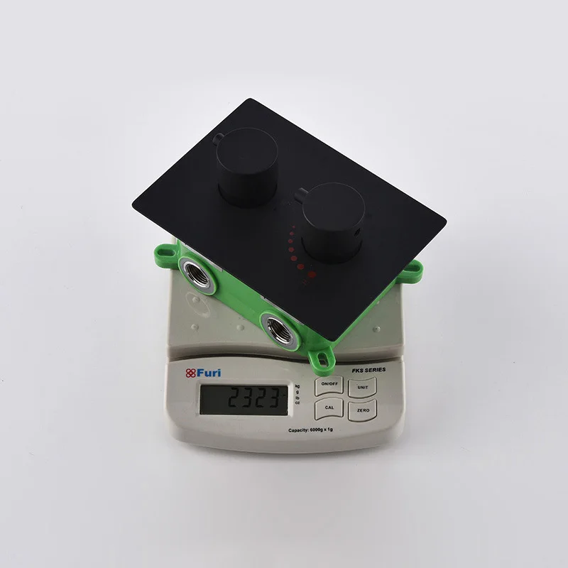 

Wall Mounted Thermostatic Shower Waterfall Rain Shower Head & Hand Shower Set Bathroom Solid Brass Black Concealed Faucets