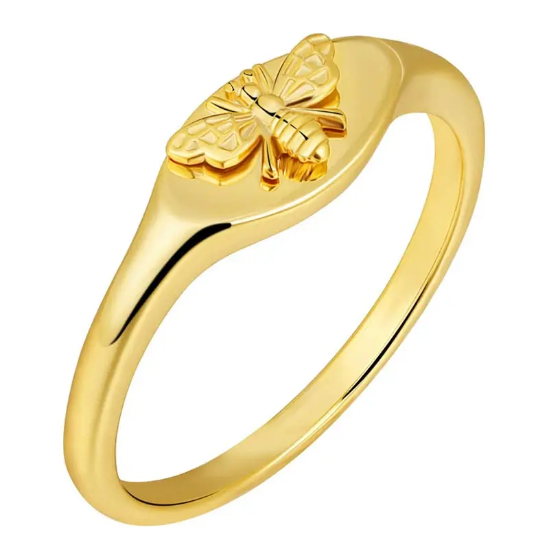 

Vintage Small Cute Bee Rings for Women 2022 New Arrivals Women's Promise Ring Yellow Gold Color Wedding Jewelry Accessories Gift