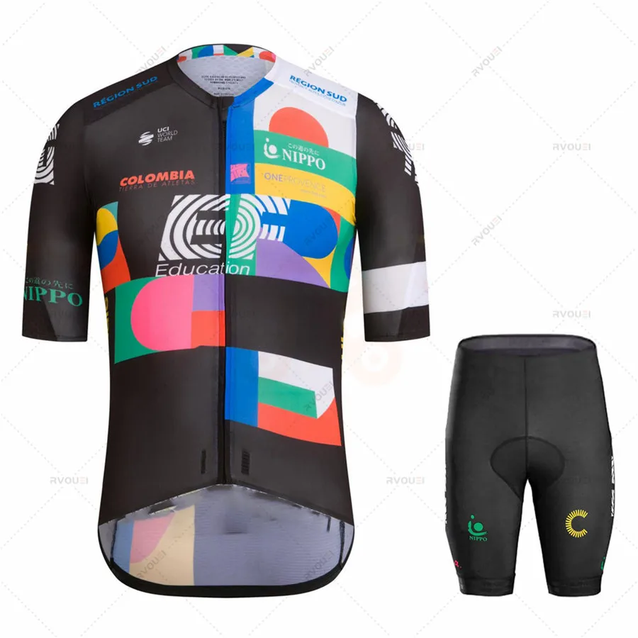 Новинка 2021 командный комплект из Джерси EF для велоспорта Черная мужская одежда