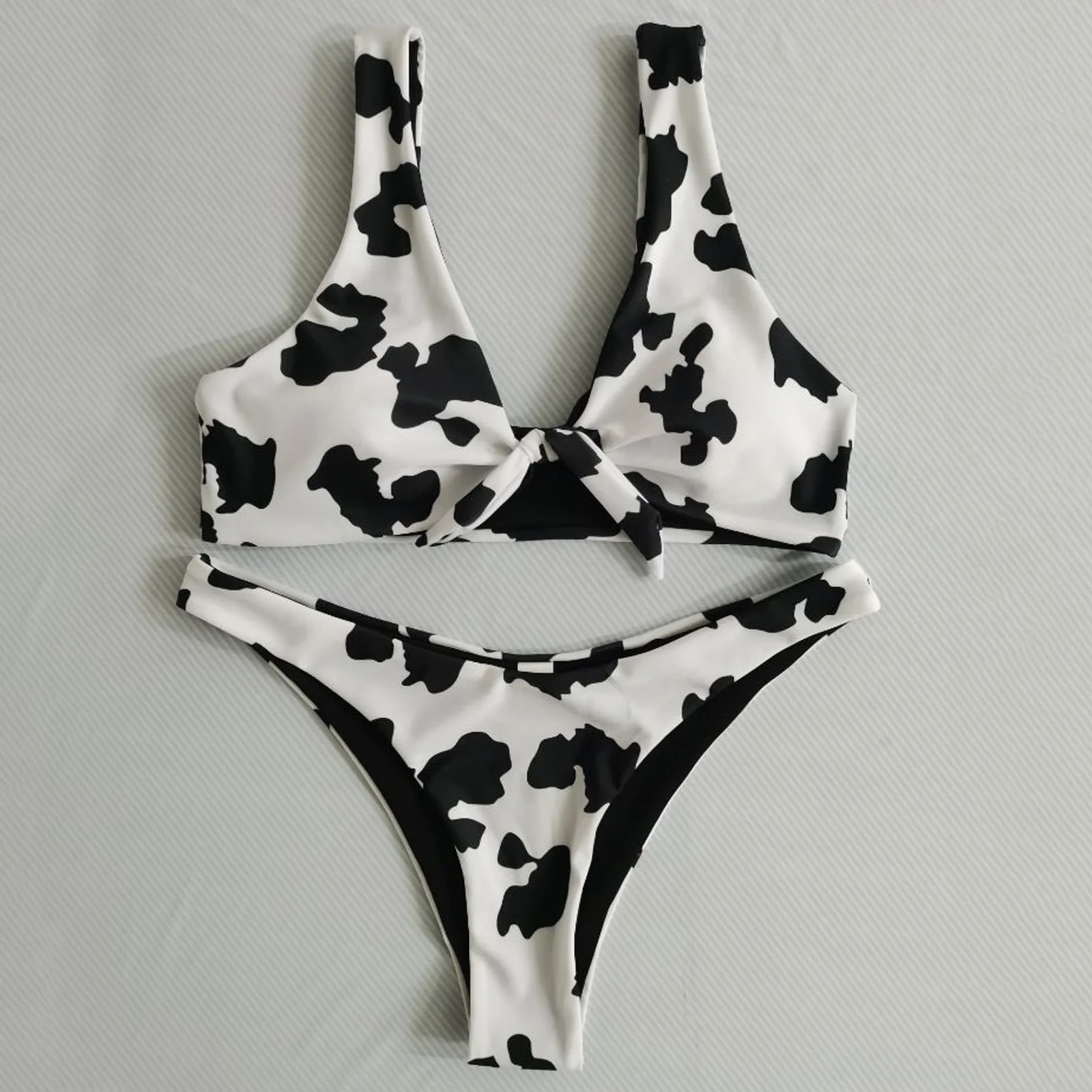 

2023 Women Cow Print Bikini Set Push Up Swimwear Beachwear Swimsuit Woman Two Pieces Brazilian Swimming Brazilian Biquini