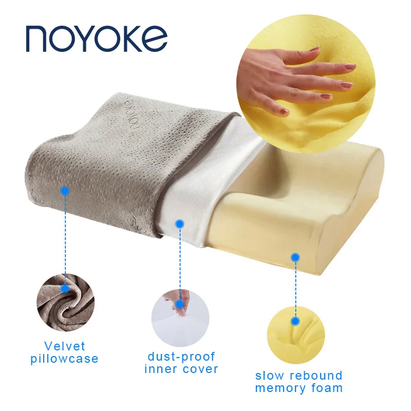 Ортопедическая подушка с эффектом памяти NOYOKE, медленный отклик, Шейная Подушка для сна для кровати