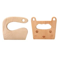 safe wooden cutter for kids cute shape kitchen tool wood knife for children cutting vegetables roles play games toys
