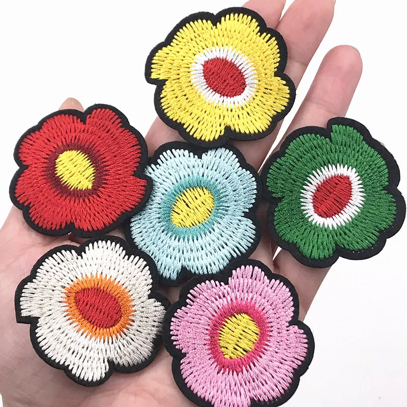 1 шт. Новое поступление розовый белый красный желтый цветочный значок вышитая