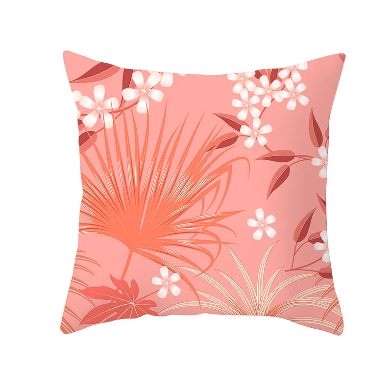 

Living Coral Bright-colored Pillow Case Peach Skin Pink Pillow Cover 45X45 Square Cushion Cover Home Decorative Throw Pillows