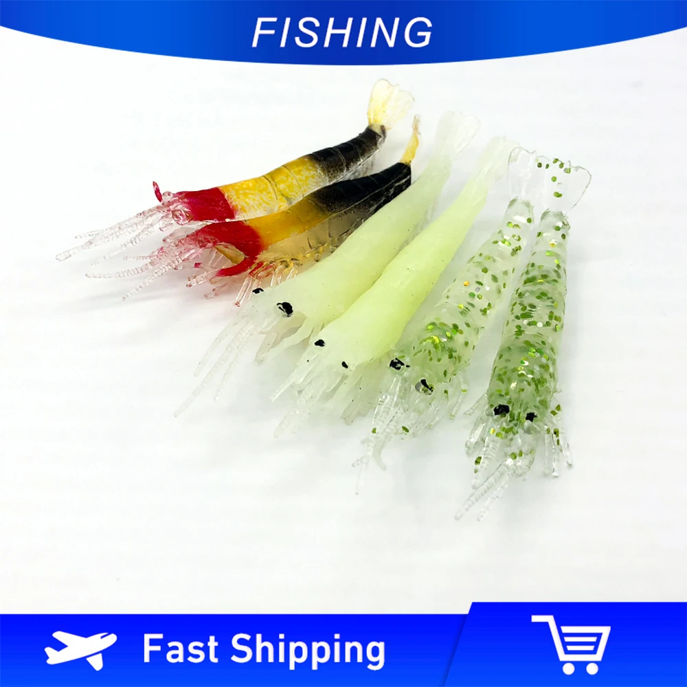 

ilure 10pcs/lot Soft Shrimp Lure 7cm 4g High Quality Fishing Lure Fishing Tackle