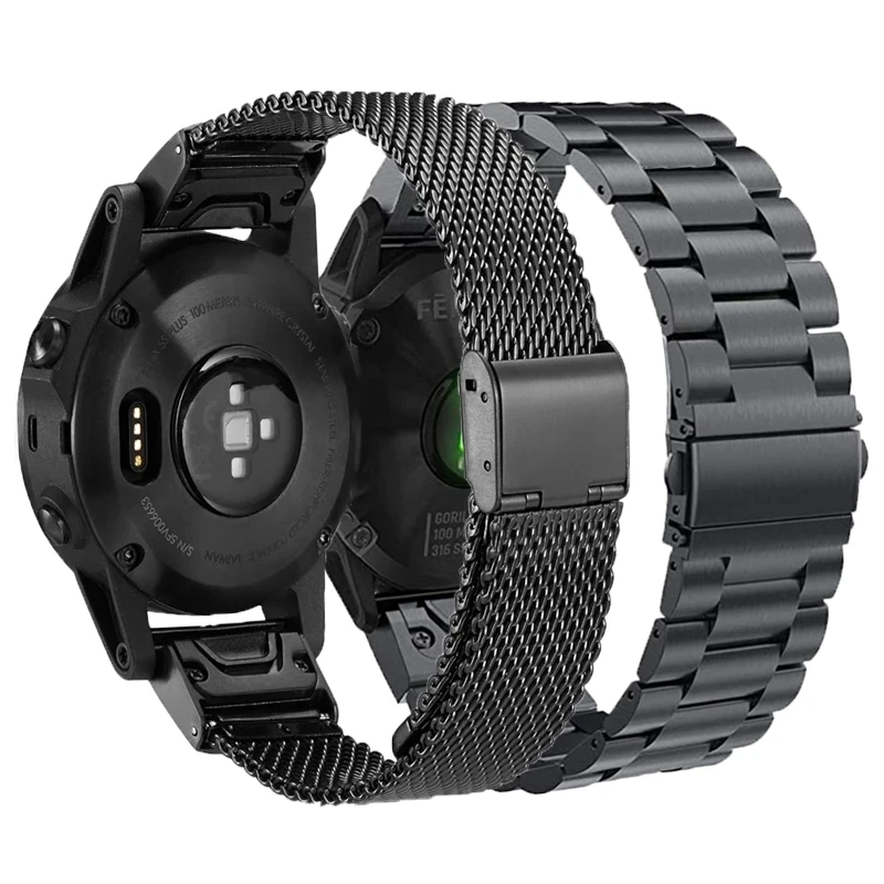 

For Garmin Fenix 6 6X Pro 5 5X Plus 3HR 5S 6S 26mm 22mm 20mm stainless steel strap Forerunner 945 quick release wrist strap