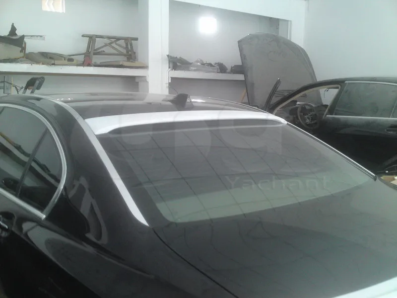 Car-Styling FRP Fiber Glass Black Gel Coat Rear Roof Spoiler Fit For 2009-2015 7 Series F01 F02 AC Style spoiler Wing | Автомобили и