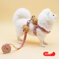 cotton teddy bear shape pet dog cat adjustable harness leash pet dogs leash chain harness fashion with lead chain collars toy